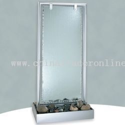 Glacier Falls Floor Fountain - Chrome Finish